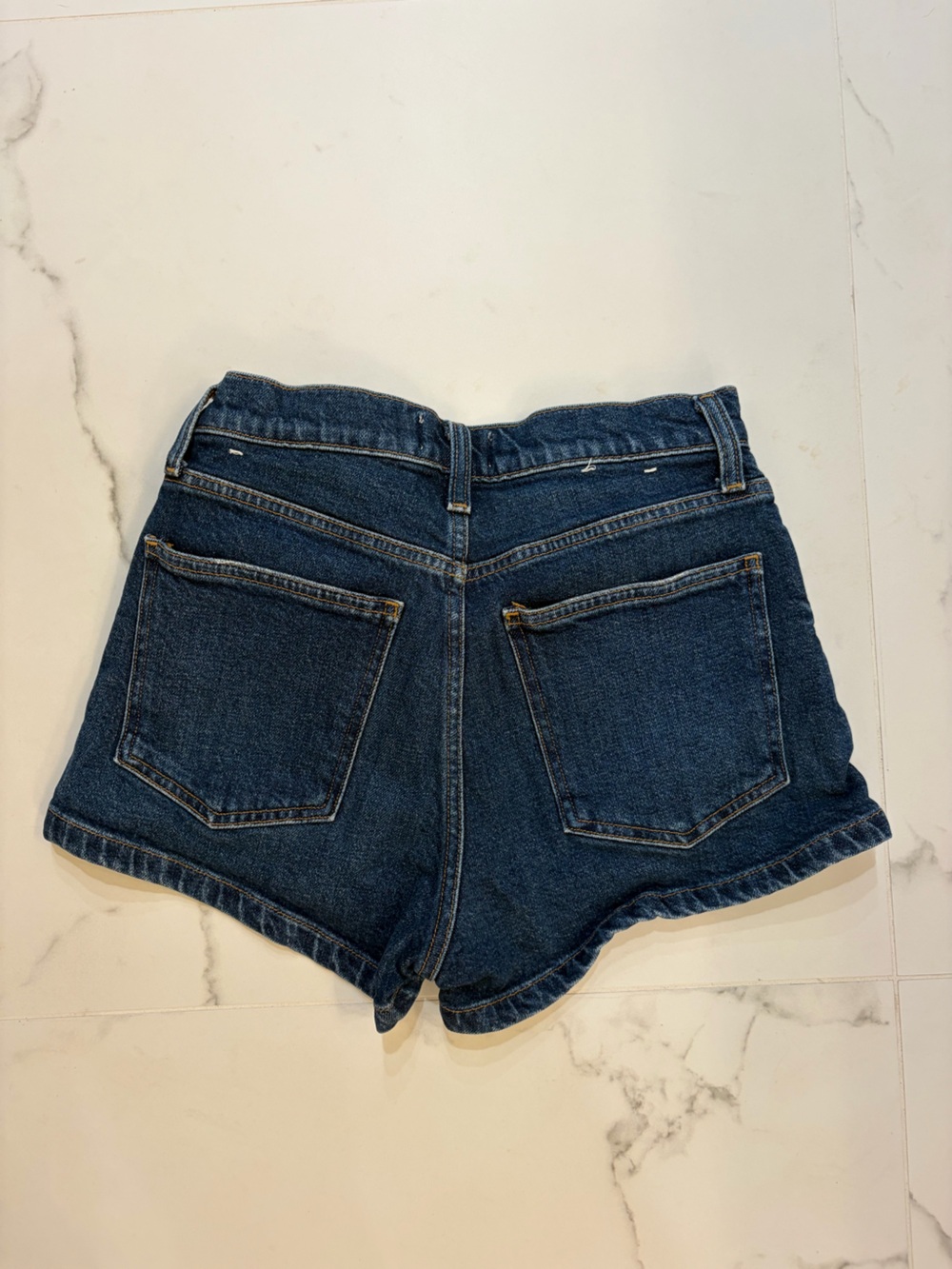 Agolde Indigo High-Waist Denim Cutoff Shorts - Picture 3 of 5